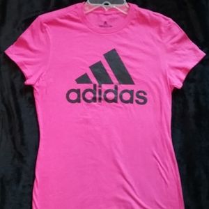 Hot Pink Adidas short sleeve T-shirt